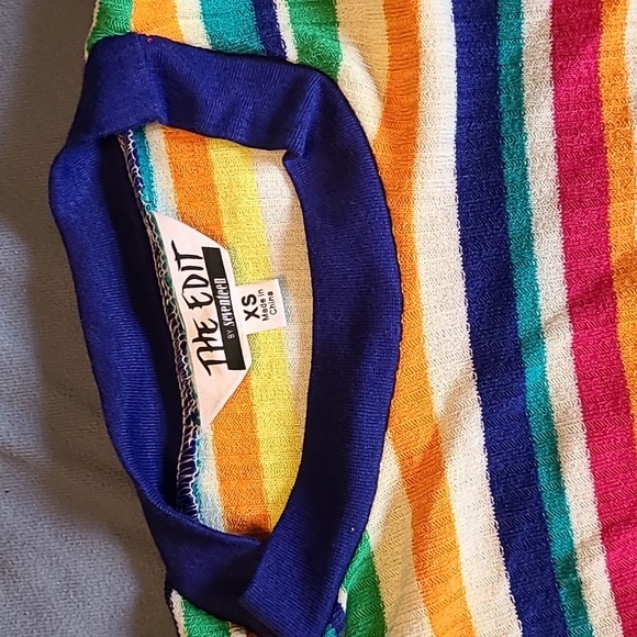 Edit by Seventeen Juniors bodycon striped maxi dress XS cold shoulder NWT - Picture 4 of 10